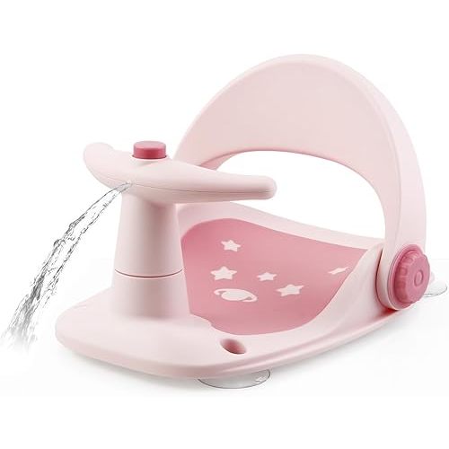 PandaEar Bath Seat for Babies Sitting Up, Baby Bath Seat 6-18 Months, Bathtub Seat for Baby Infant Toddler, Baby Shower Chair with Non-Slip Suction Cups & Adjustable Backrest Support