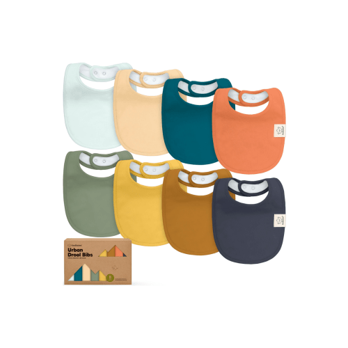 8-Pack Baby Drool Bibs, One Size