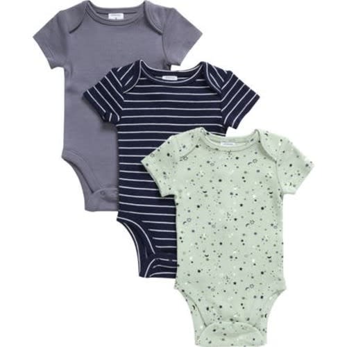 Assorted 3-Pack Cotton Bodysuits, Newborn
