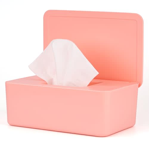 Baby Wipes Dispenser, Wipe Holder for Baby & Adult,Keeps Wet Tissue Fresh, Non-Slip Wipes Case, Flushable Wipe Container with Sealing Design Lid