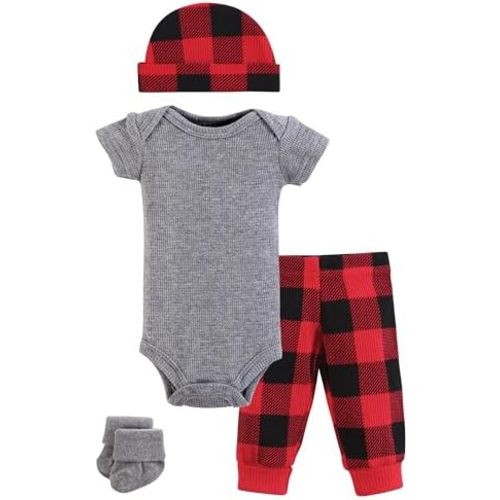 Hudson Baby Unisex Thermal Preemie Layette Set 4pc Short Sleeve Outfit
