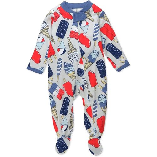 HonestBaby Baby Boys' Sleep and Play Footed Pajamas One-Piece Sleeper Jumpsuit Zip-front Pjs Organic Cotton