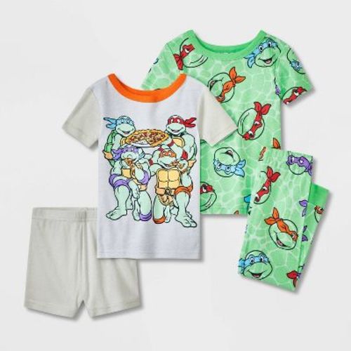 Toddler Boys' 4pc Snug Fit Teenage Mutant Ninja Turtles Cotton Pajama Set - Gray 4T