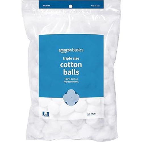 Amazon Basics Cotton Balls, 200 Count (Previously Solimo)