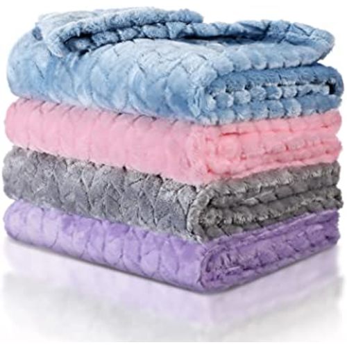 Frienda 4 Pcs Baby Fuzzy Blanket Fluffy Baby Blanket for Boys Girls Soft Warm Baby Receiving Blankets Nursery Bed Blanket Toddler Infant Newborn Receiving Blanket, 32 x 24 Inch (Elegant Color)