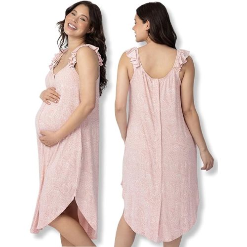 Kindred Bravely Ruffle Strap Labor and Delivery Gown | 3 In 1 Labor, Delivery, Nursing Gown for Hospital