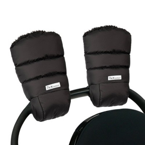 7am Enfant Warmmuffs Stroller Gloves - Black Plush