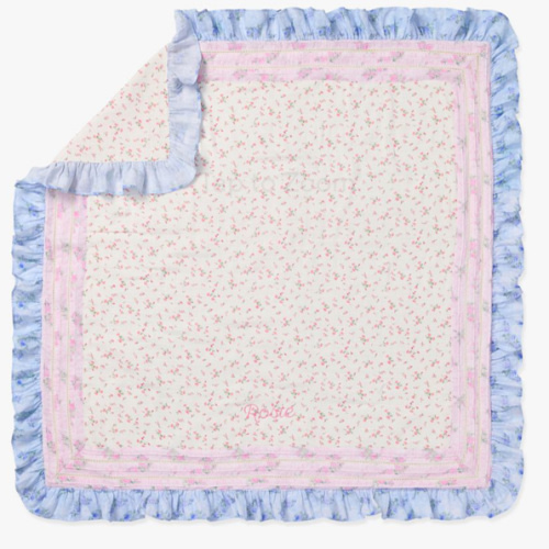 LoveShackFancy Ruffled Oversized Muslin Baby Blanket