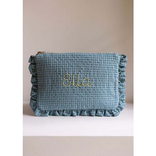Zipped pouch - Vichy Blue Froufrou – Noa de Cajou