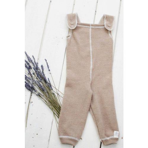 Organic Merino wool Baby romper, Merino wool baby pants with adjustable suspenders, Minimalist gender neutral baby romper
