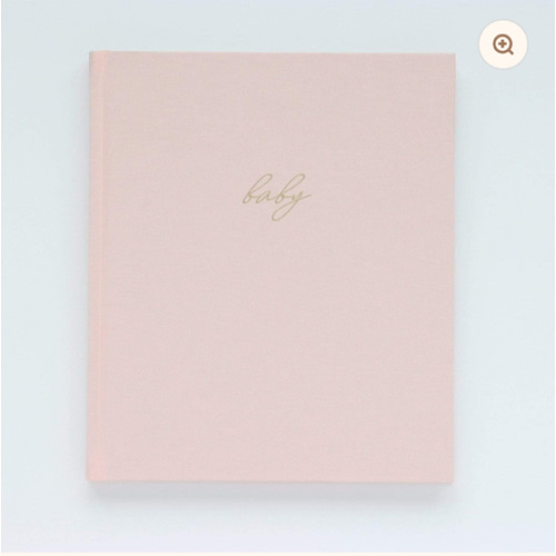 Linen Baby Book - Blush