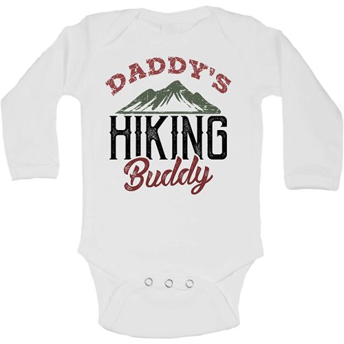 Funny Baby Rompers and Bodysuits Daddy Hiking Buddy Royaltee Camping Fishing Toddler Shirts 0-3 Months, White