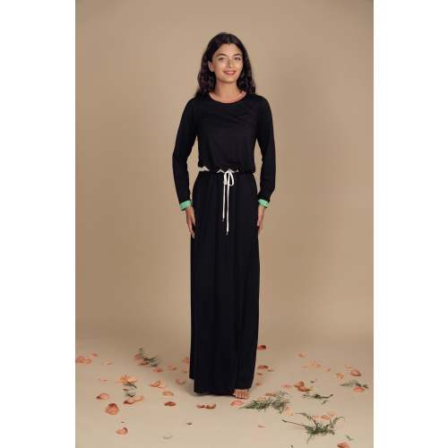 Color Trimmed Nursing Nightgown - M