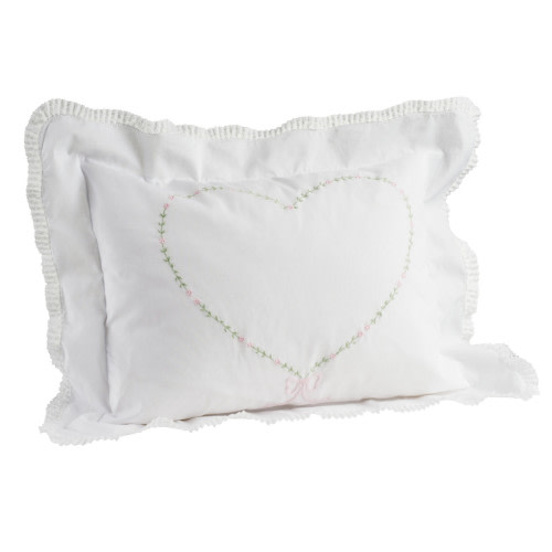 Girls Floral Heart Pillowcase