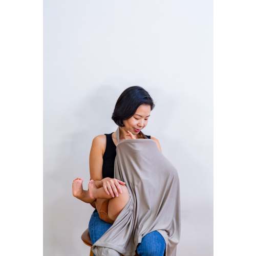 Feed Anywhere Nursing Cover - Taupe Bamboo – Live Milk Love
