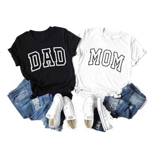 ASTANFY Dad Shirt Mom Shirt: Mom and Dad Matching Shirts Pregnancy Announcement T-Shirt Pregnancy Reveal Gifts Shirt