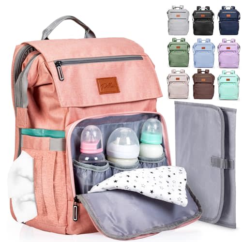 PILLANI Baby Diaper Bag Backpack - Baby Bag for Boys & Girls - Diaper Backpack - Large Travel Diaper Bags w/Changing Pad - Baby Registry Search & Baby Shower Gifts - Newborn Baby Essentials Must Haves