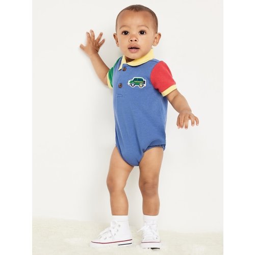 Short-Sleeve Polo One-Piece for Baby