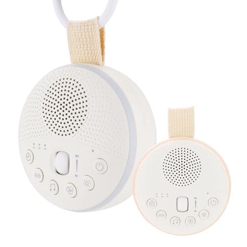 JunVox Fu White Noise Machine - Portable Sound Machine for Baby and Adult, with 21 Quality Non-looping Sleep Sounds, Night Light, Rechargeable Battery, for Travel, Home, Sound Therapy, Registry Gift