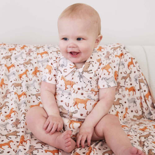 P's Ponies Button Romper