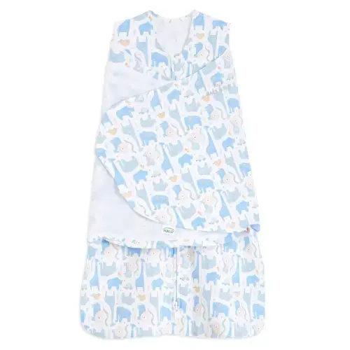 Blue Safari Animals 100% Cotton Baby Swaddle | HALO