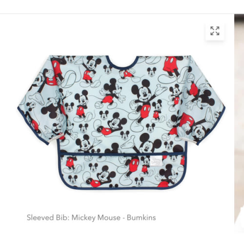 Disney Sleeved Bib for Baby & Toddler 6 to 24 months – Mickey Mouse | Bumkins Baby