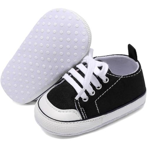 Unisex Baby Girls Boys Shoes Infant Soft Sole Canvas Newborn First Walkers High Top Anti-Slip Sneakers