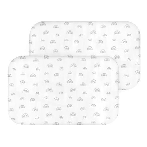 Bassinet Sheet Set 2 Pack Fitted Bassinet Sheets for Baby Boy Girl, Fit for Baby Delight, ANGELBLISS, Mika Micky, Milliard, MiClassic, Dream On Me, Baby Joy Bedside Sleeper, Rainbow