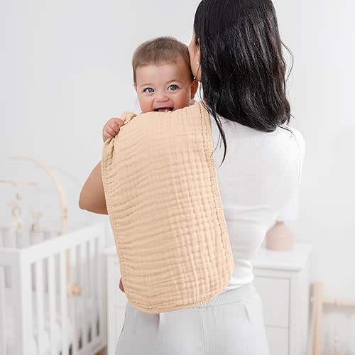 Comfy Cubs Muslin Burp Cloths 20" x 10", Pack of 10 - Large, 6-Layer, Ultra Absorbent 100% Cotton for Baby Drool and Messes - Soft, Safe & Gentle Baby Burp Cloths for Boys & Girls - Multi Girl
