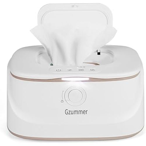 Baby Wipe Warmer, Innovative Spring & Child Lock Design, Large Capacity Wipes Dispenser, Fast Heating, 3 Modes of Temperature Heating Control, Diaper Wipe Warmer with Night Light