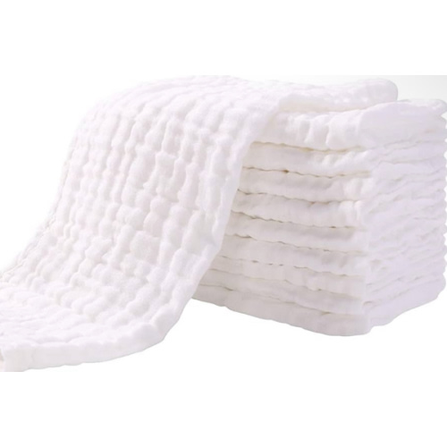 Yoofoss Muslin Burp Cloths for Baby 10 Pack 100% Organic Cotton Baby Washcloths for Boys Girls Large 20''X10'' Super Soft and Absorbent White