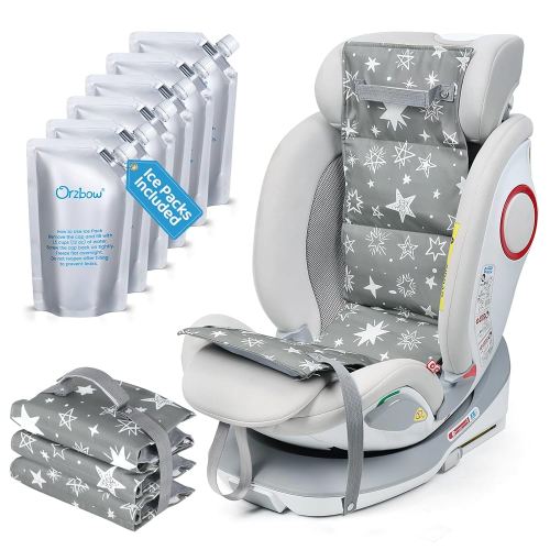 Orzbow Car Seat Cooling Pad for Toddler with Removable Ice Pack, Summer Baby Cooling Pad for Car Seats and Strollers, Portable Carseat Cooler Ice Cushion, Keeping Baby Cool in The Summer, Gray
