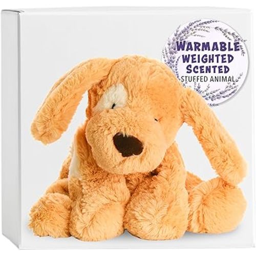 Warm Pals - Puppy Love - 1.5lbs - Cozy Microwavable Lavender Scented Plush Toys - Heated Stuffed Animal - Heatable Coolable Bedtime Comfort Plushie