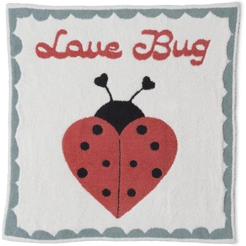 Barefoot Dreams® CozyChic® Love Bug Receiving Blanket, Cream Multi, 30"x30"