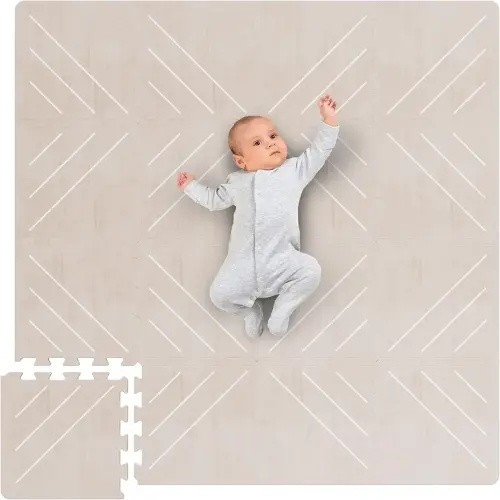Stylish Baby Play Mat for Your Girl or Boy - Soft Interlocking Puzzle Floor Mat Creates A Safe Play Area for Little Ones - A Beautiful Playmat That Fits Nicely Into Any Playroom
