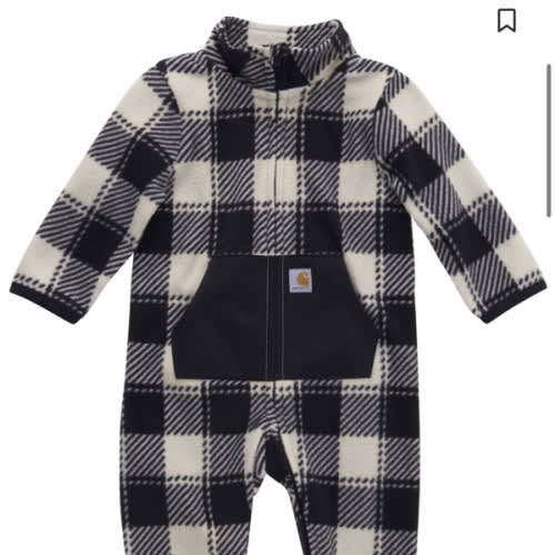 Carhartt Infant Boys' Plaid Print Long Sleeve Onesie