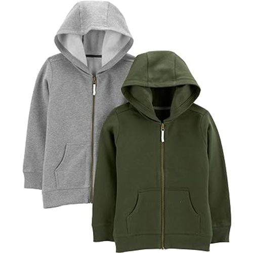Simple Joys by Carter's Toddlers and Baby Boys' Fleece Full-Zip Hoodies, Pack of 2