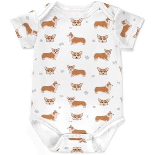 Baby and Dog Clothes, Cute Dog Theme Baby Onesie, Short Sleeve Infant Dog Baby Stuff Shower Gifts for Boys Girls
