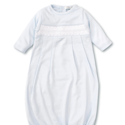 Hand Smocked CLB Charmed Blue Sack Gown - newborn