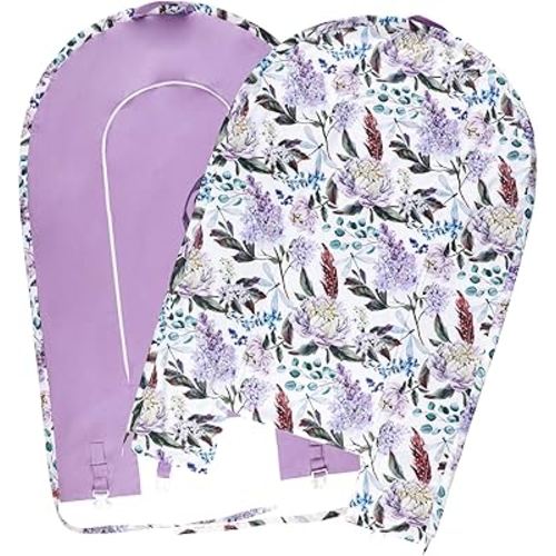 Baby Lounger Cover for Newborn Girls Boys, HNHUAMING 100% Cotton Replaceable Infant Nest Cover, Ultra Soft & Breathable Portable Lounger Slipcover, Covers Only (Floral, Purple)
