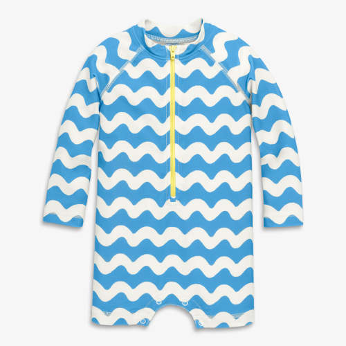 One-Piece Rash Guard in Waves | 6-12M