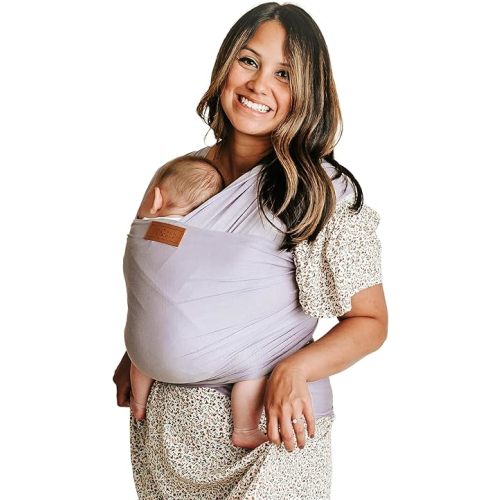 Ezra Baby Wrap - Lightweight Baby Carrier - Lavender Grey - Best Baby Wrap for Newborns 0-18 Months - 100% Tencel Modal, Comfortable, Simple, and Hands-Free Babywearing Wraps