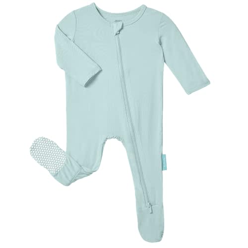 PurComfy Baby Zipper Footie Pajamas, Supersoft Bamboo Rayon Baby Footed Pjs Boy Girl 0-3-6-9-18-24 Month Coverall Sleepers