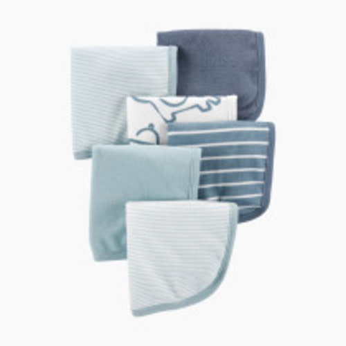 Carter's Wash Cloths (6 Pack) - Animals/Blue Stripes