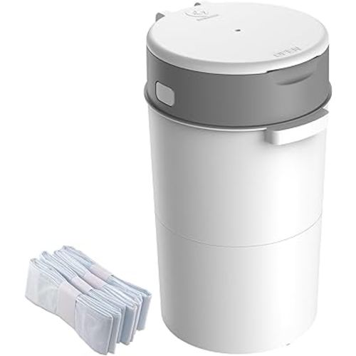 Bellababy Diaper Pail, Upgrade Baby Diaper Bin with Double Odor Locking, Includes 4 Refills (270 inches/pcs), Compact Design for Nursery