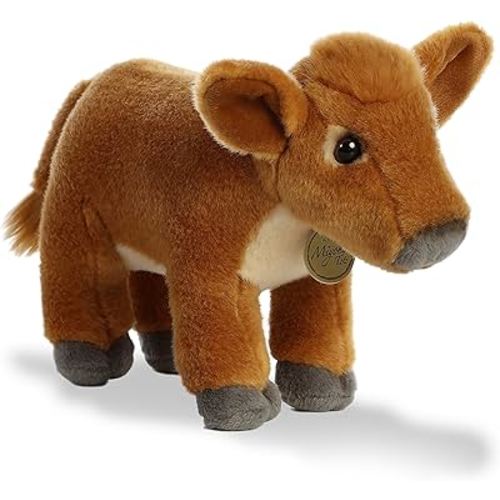 Aurora® Adorable Miyoni® Tots Jersey Calf Stuffed Animal - Lifelike Detail - Cherished Companionship - Brown 11 Inches