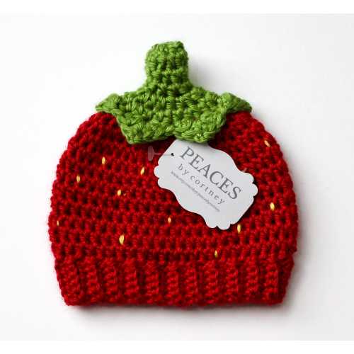 Strawberry Baby Hat (skull cap beanie)