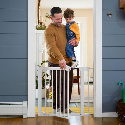 Safety 1st Pressure Mounted Baby Gates for Doorways with SecureTech, Baby Gate with Door, Pet-Friendly Design, No Drilling, 29-38"