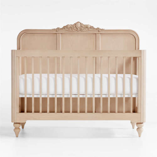 Lennox Carved Wood Convertible Baby Crib with Toddler Bed Rail by Leanne Ford