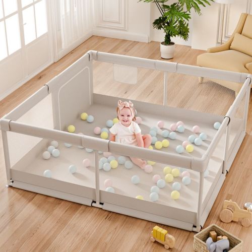 Fodoss 59x59in Baby Playpen – Safe and Durable Activity Fence for Babies and Toddlers, Indoor & Outdoor Use, Perfect for Playtime and Learning